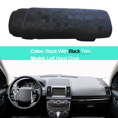 Car Inner Dashboard Cover For Land Rover Freelander 2 - Dash Mat Carpet Cushion Sun Shade Dash Mat: LHD Black