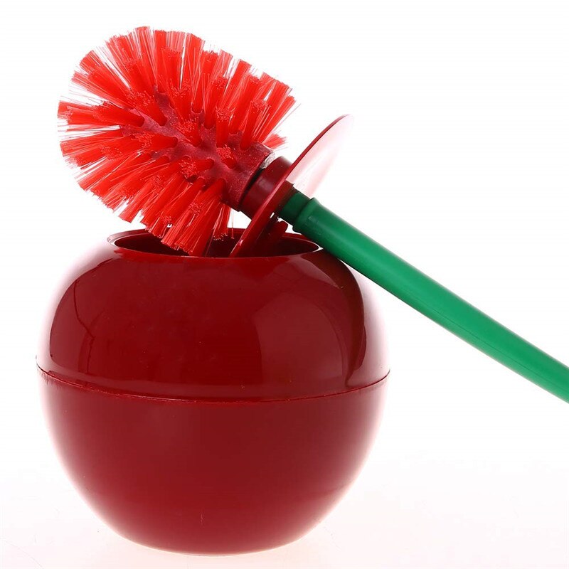 Bathroom Cleaning Brush Toilet Brush Holder Set Lovely Cherry Shape Lavatory Brush Toilet Cleaning Plastic wc Brush