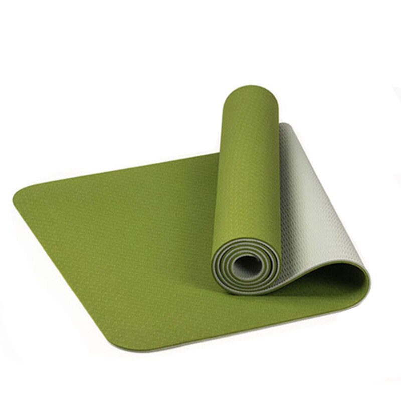 Esterilla antideslizante de Tpe de dos colores, 183x61cm, para Yoga, deportes, gimnasio, Ejercicio en casa, estera ecológica insípida, buena eesiliencia: Verde