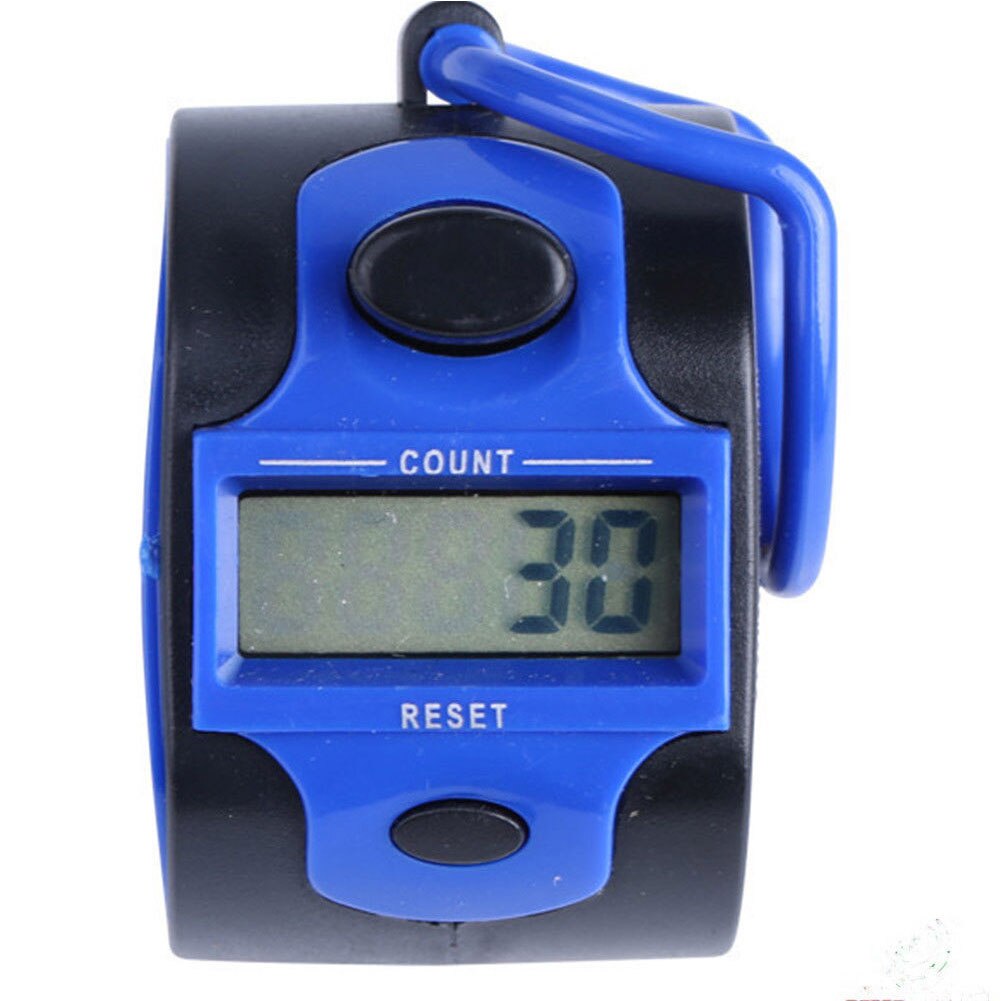 Hand Meter Circular Counter Portable LCD Screen Manual Digital Electronic Mini: Blue