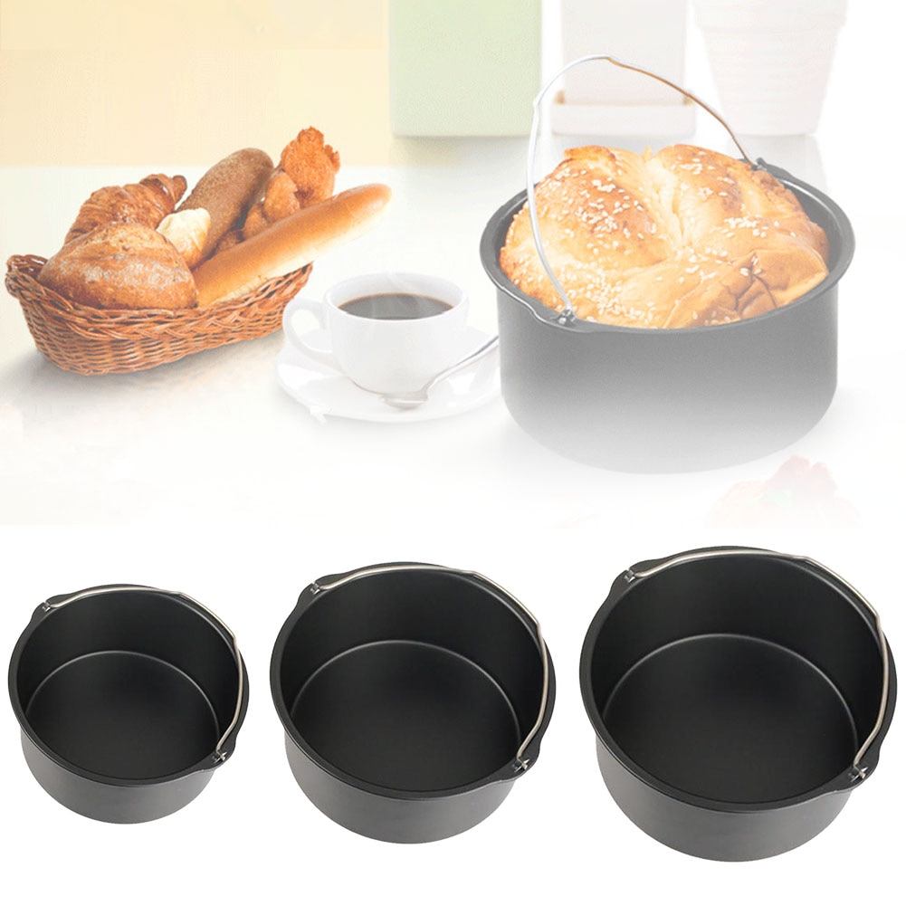 Air fryer non-stick tårta fat fat bakugn pan bricka frityrkorg tårta fat kökstillbehör 6/7/8 tum