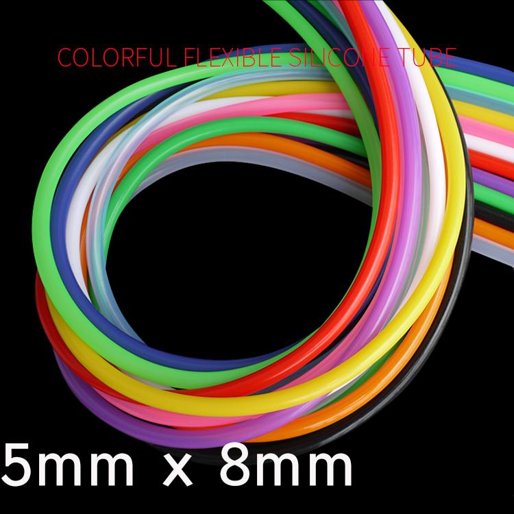 Tubo Flexible de silicona de grado alimenticio, manguera de goma para agua y bebidas de 5mm x 8mm OD, conector de tubo suave para cerveza y leche
