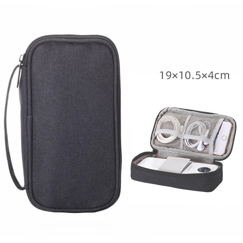 Digitale Opbergtas Travel Organizer Bag Verpakking Cubes Voor Data Kabel Power Bank Oortelefoon Oplader: Black Large