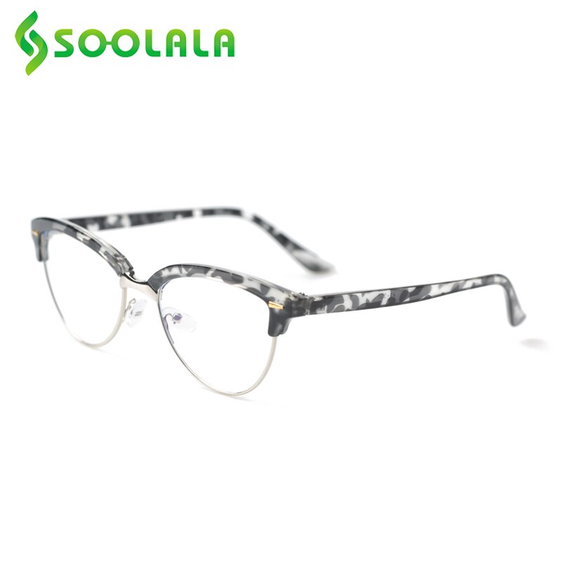 SOOLALA ojo de gato Semi-Rimless Anti luz azul filtro gafas marco mujeres azul claro bloqueo Anti radiación gafas de ordenador