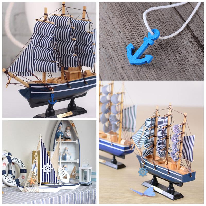 100 stk anker og ror treanheng scrapbooking hjemmepynt dekorative knapper treanker (tilfeldig farge)