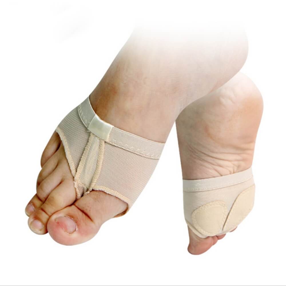 1 Paar Belly Ballet Dans Teen Pad Praktijk Schoen Voet Thong Care Tool Half Sole Gym Sok selling: Beige / L