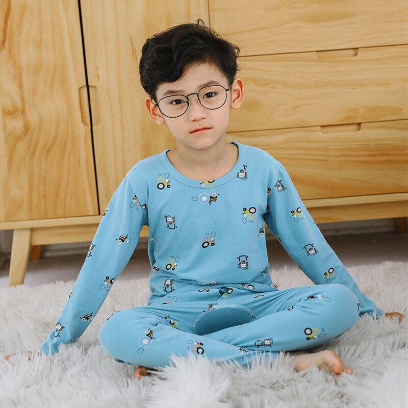 Siddons factory outlets kids sleepwear ventilate and comfortable pyjamas sets good choice for school boys 4-14 years old: Light blue / 14