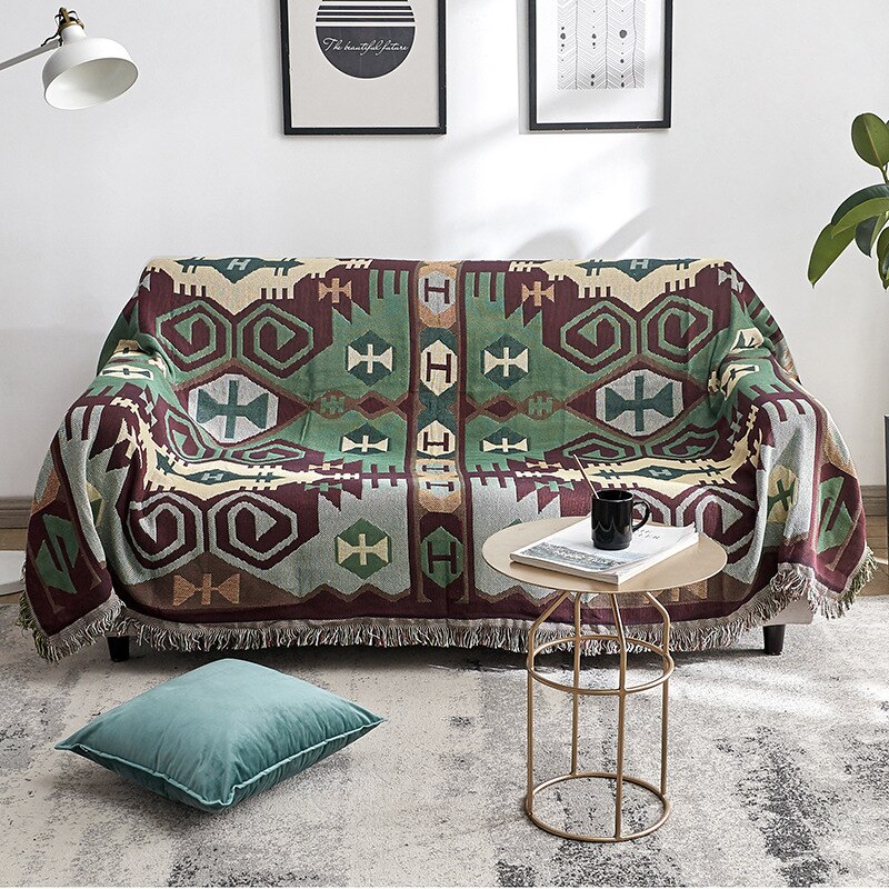 Jahrgang Amerikanische Sofa Abgedeckt Bucht Fenster Pad Fenster Bett Decke Bett Hause Textilien Quaste Sofa Handtuch Decke Teppich Flugzeug Reise