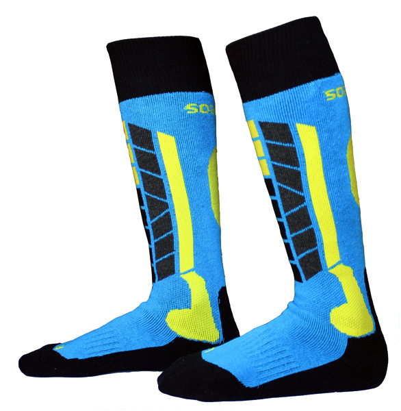 Winter freundlicher Thermische Ski Socken Baumwolle Sport Snowboarden Skifahren Wandern Socken Lange Stil Socke Bein Wärmer Für Jungen Mädchen: 806 Blau / 27 30 Garten