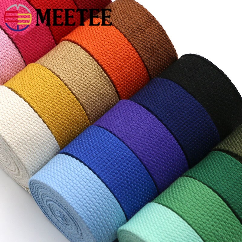 Meetee 40Meter 25Mm Dikker 2Mm Canvas Singels Lint Riem Voor Rugzak Riem Hond Kraag Geweven Bands Naaien diy Ambachten Accessoire