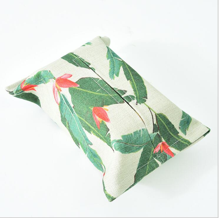 Pastoral förtjocka bomullstyg konst tissue box restaurang bil bil silkespapper täcka: G