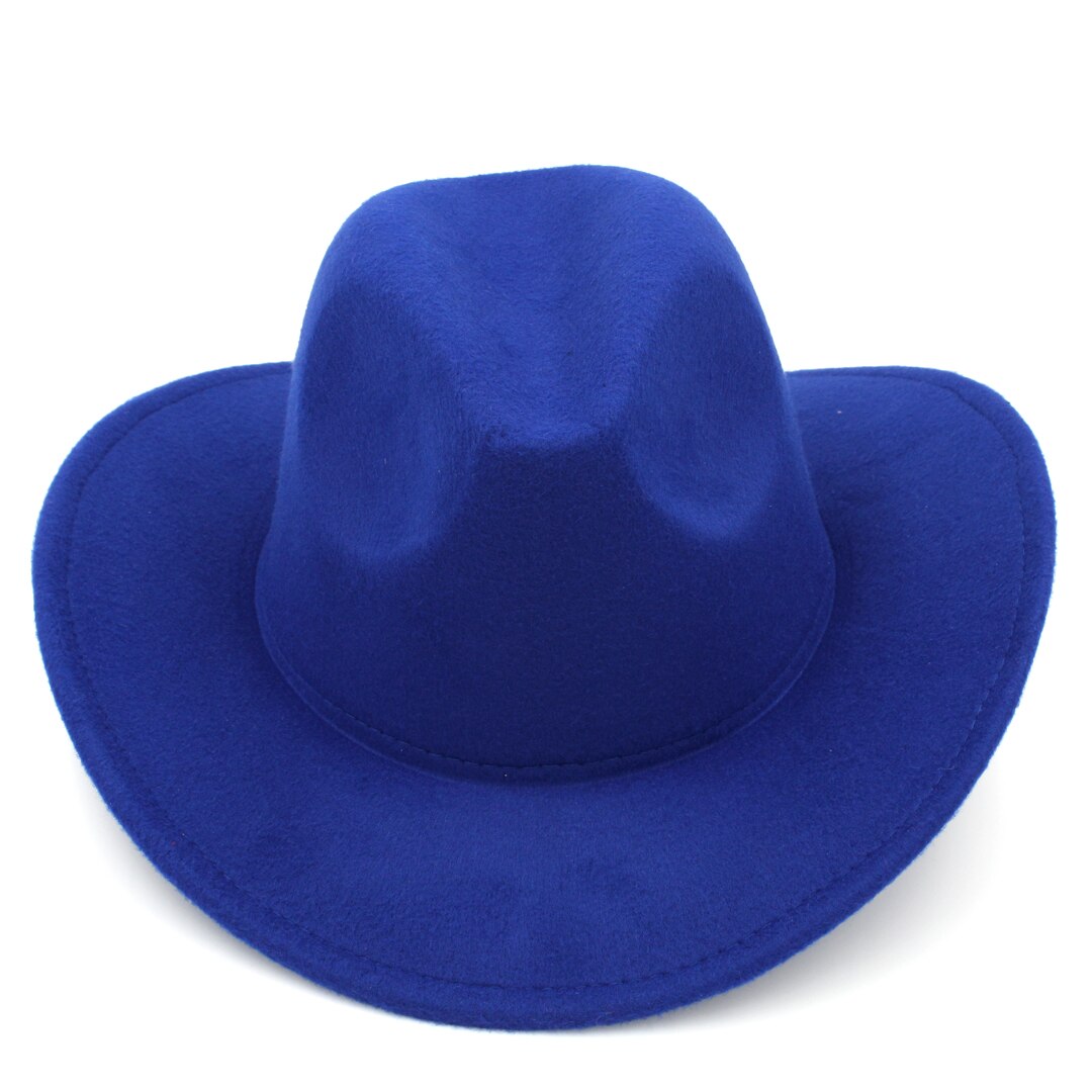 Mistdawn børn drenge piger følte cowboy hat uld blanding børn vestlige cowgirl hue: Blå