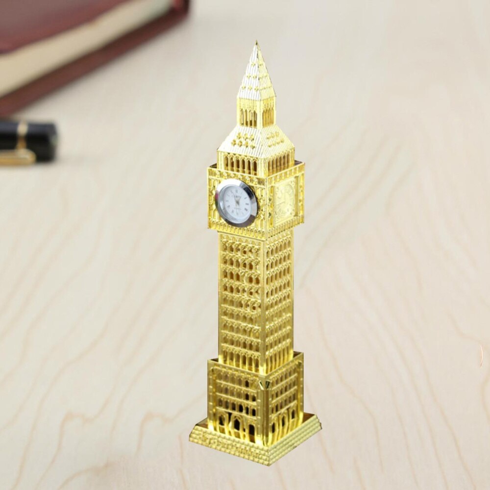 1pc retro brittiska london big ben klocka heminredning metall prydnad hantverk miniatyrer (slumpmässig färg)