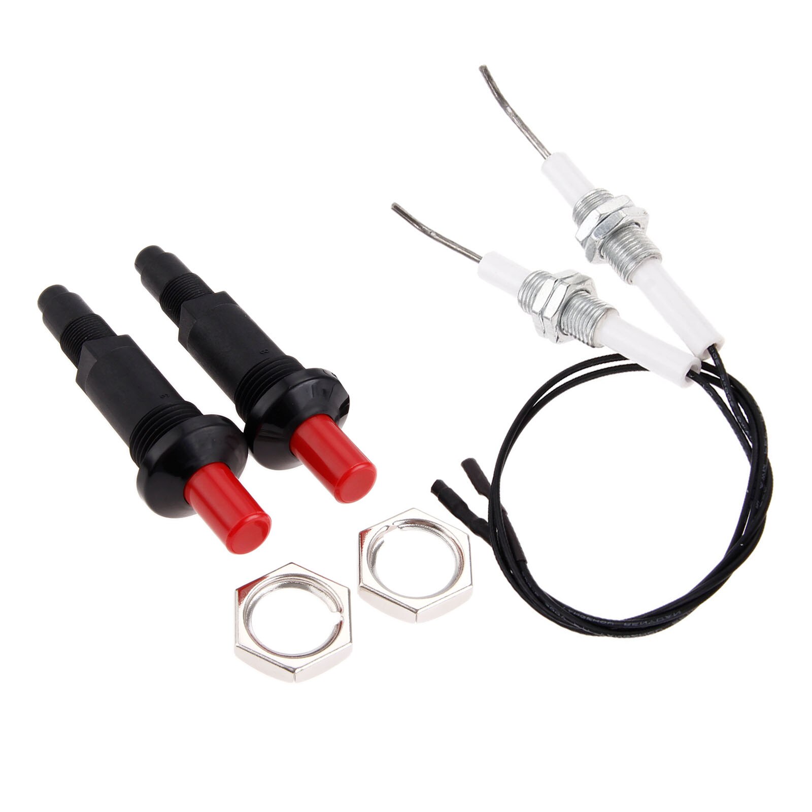 2sets Piezo Spark Ignition Set Push Button Spark Ignition Kit Generator Piezo Gas Pilot Ignitor With Thread M10x1 for Oven Gas