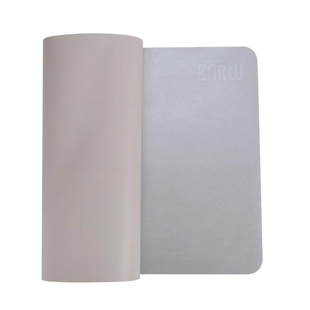 Protector de almohadilla de escritorio impermeable BUBM, organizador de Blotters para teclado y Escritorio de cuero PU con superficie de escritura cómoda: L-Gray-Silver