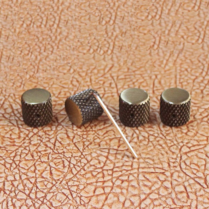 4 Stuks Metal Dome Tone Volume Knop Met Gat Voor Potentiometer Gitaar 24BD