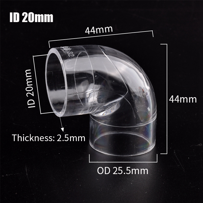 1/2/5 unidades de acrílico 90 ° Acessórios para tubo transparente, cotovelo, aquário, tanque de peixes, jardim, conectores de tubulação de água, junção de tubo de plexiglass transparente: Dourado / 1''