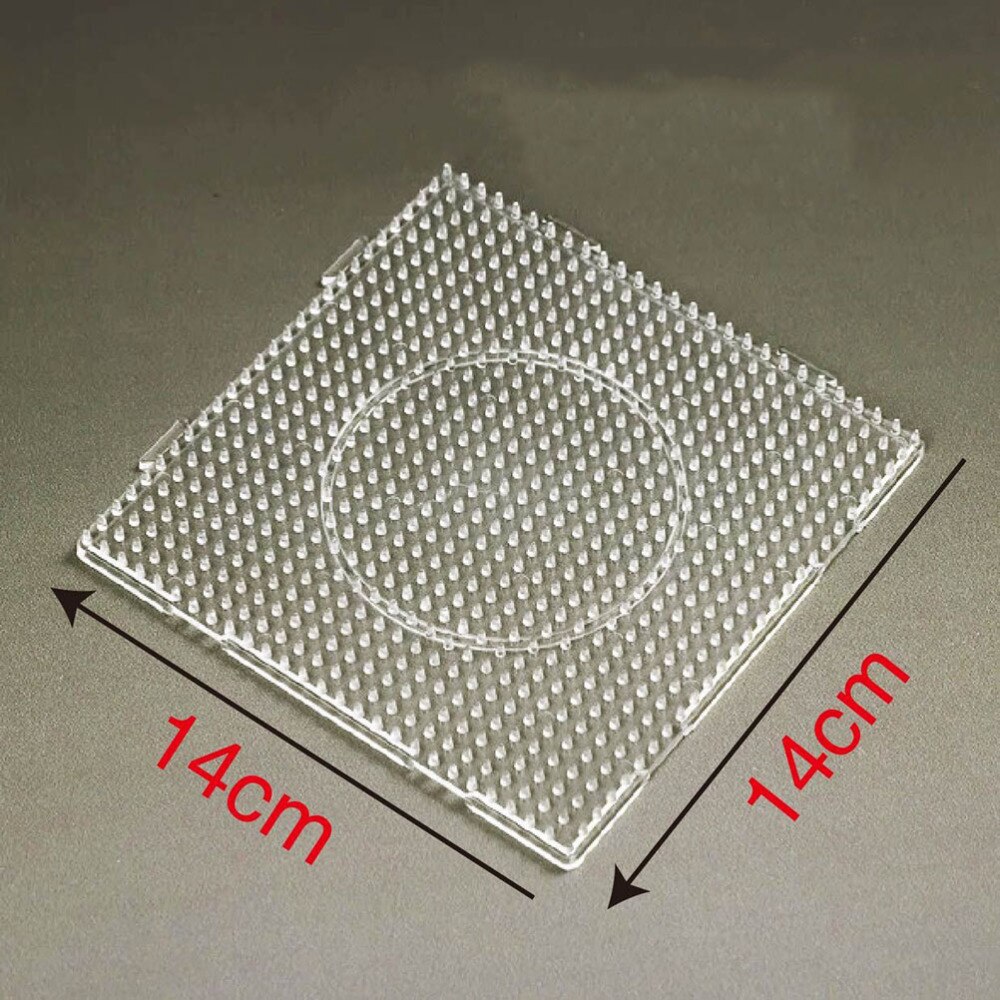 6 Pieces 5mm Large Square Fuse Beads Boards Clear Pegboards for Kids Craft Beads