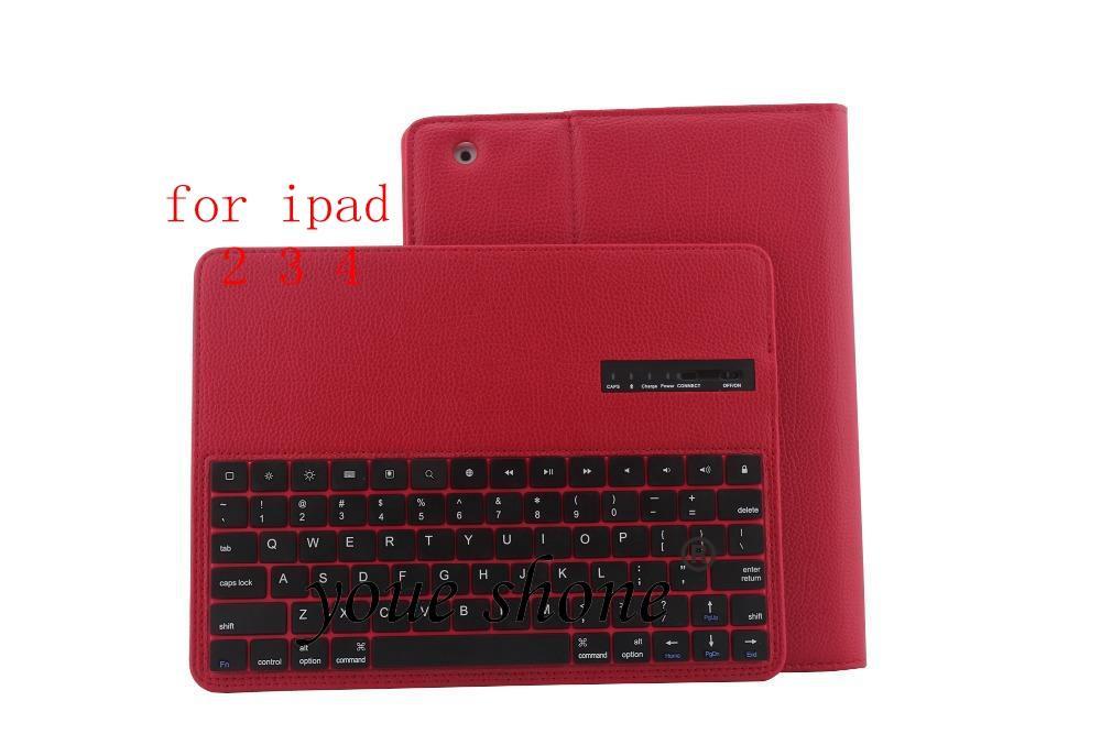 Smart PU Leather Cover Case For Apple ipad 2 3 4 A1459 A1458 A1460 Removable Bluetooth Keyboard Tablet Case+Stylus Pen.