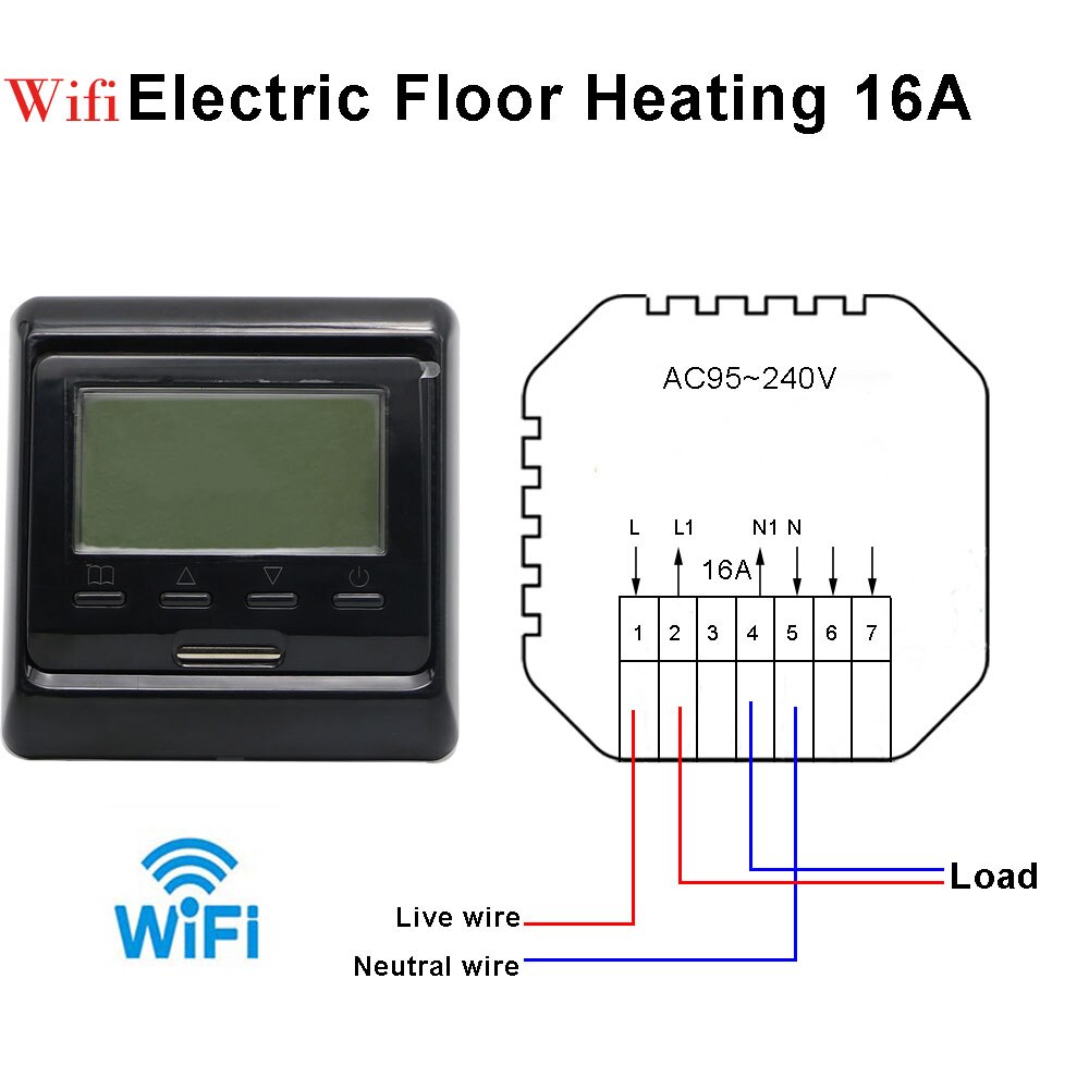 Room Thermostat WiFi Smart Heating Temperature Controller Boiler/Actuator/Electric Heating Thermostat Warm Floor Controller: MK60E-H-WIFI