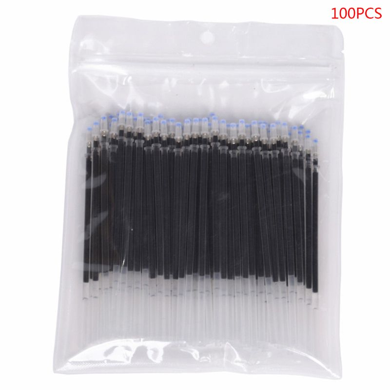 100 stuks neutrale inkt gel pen vullingen zwart blauw rood 0.5mm kogel vullingen kantoorbenodigdheden  qx2b: Bk