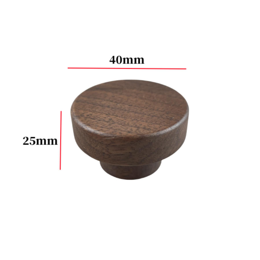 Pohjoismaiset puiset kaapin vetimet, suuret puoliympyrän muotoiset puuhuonekalujen oven vetimet, mustapähkinäiset vaatekaapin vetimet, puolikuun muotoiset puiset vetimet: Musta