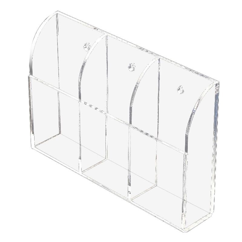 ! Clear Acryl Afstandsbediening Houder Wall Mount Media Organizer Opbergdoos (Drie Compartimenten): Default Title