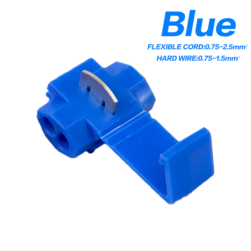 Scotch Lock Electric Wire Cable Connectors Quick Splice Terminals Crimp Non Destructive Without Breaking Line AWG 22-18: Blue / 50pcs