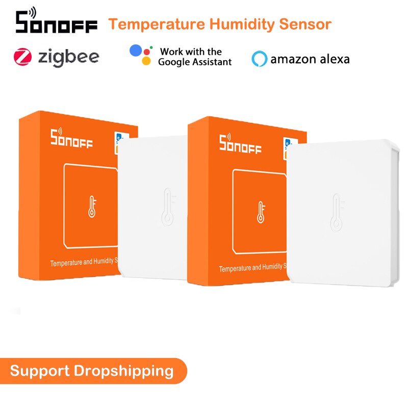 SONOFF-Sensor de temperatura y humedad SNZB-02 ZigBee, dispositivo para hogar inteligente, aplicación eWeLink, control en tiempo Real, funciona con Alexa y Google Home, 10 Uds.: 2 pieces