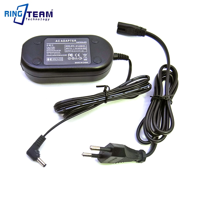Netadapter ca -570 ca570 ca570k voor canon digitale camera  xc10 zr60 zr65mc zr70mc zr80 zr85 zr90 zr100 zr200 zr300 zr400