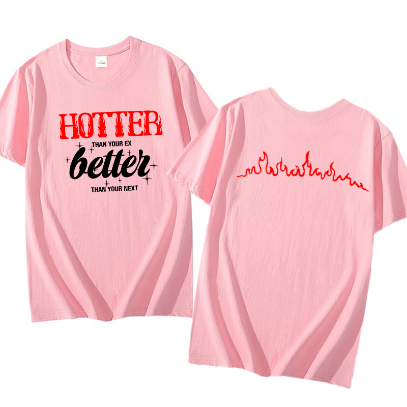 Plus que votre Ex t-shirt fille à manches courtes Kpop t-shirt Gaphic t-shirts vêtements coréens femmes haut de rue: M / Rose