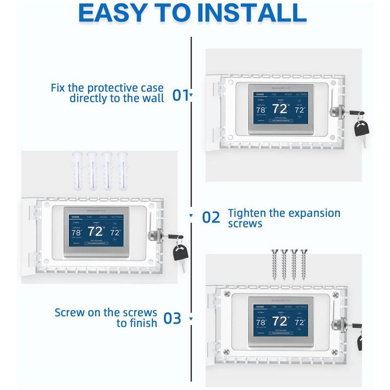 Universele Thermostaat Lock Box Met Sleutel Helder Acryl Thermostaat Cover Met Slot Thermostaat Guard Eenvoudig Te Installeren Voor Thuis