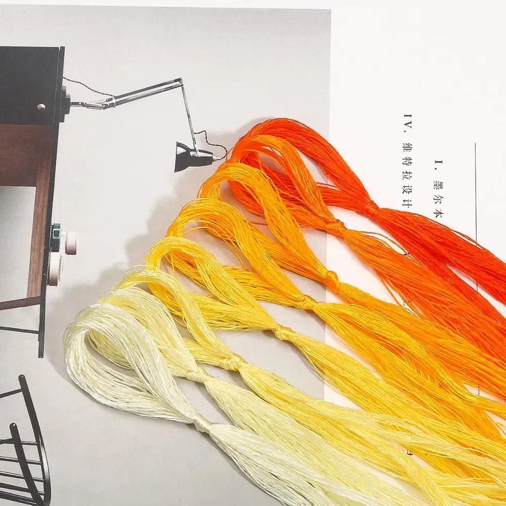 8 ovillos de hilo de seda de morera, hilo de bordar, hilos de punto de cruz, hilos de joyería tejidos de seda de China, Kits de costura DIY