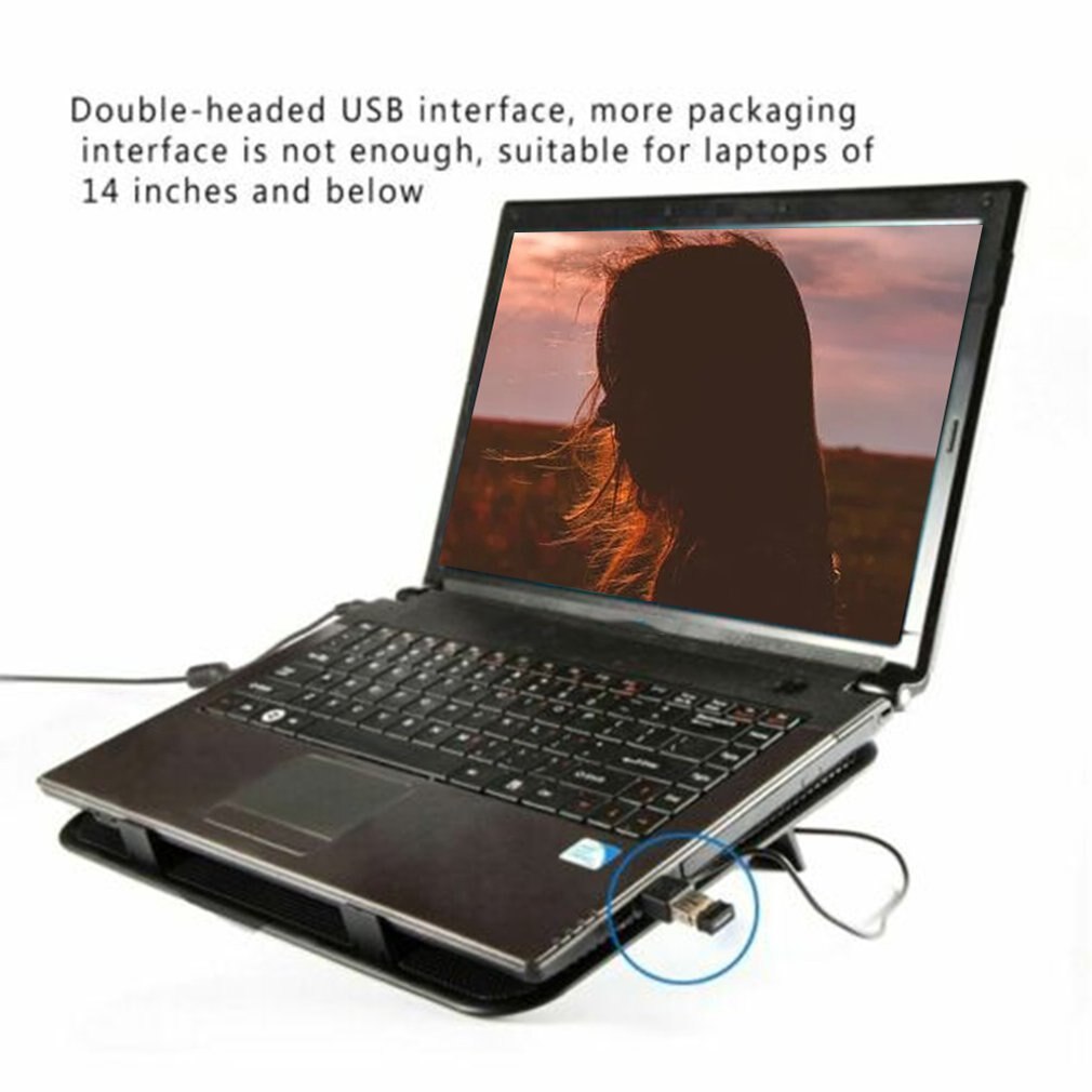 Notebook Cooler Cooling Fan Computer Notebook Bracket Cooling Base Abs Engineering Material + Metal Mesh