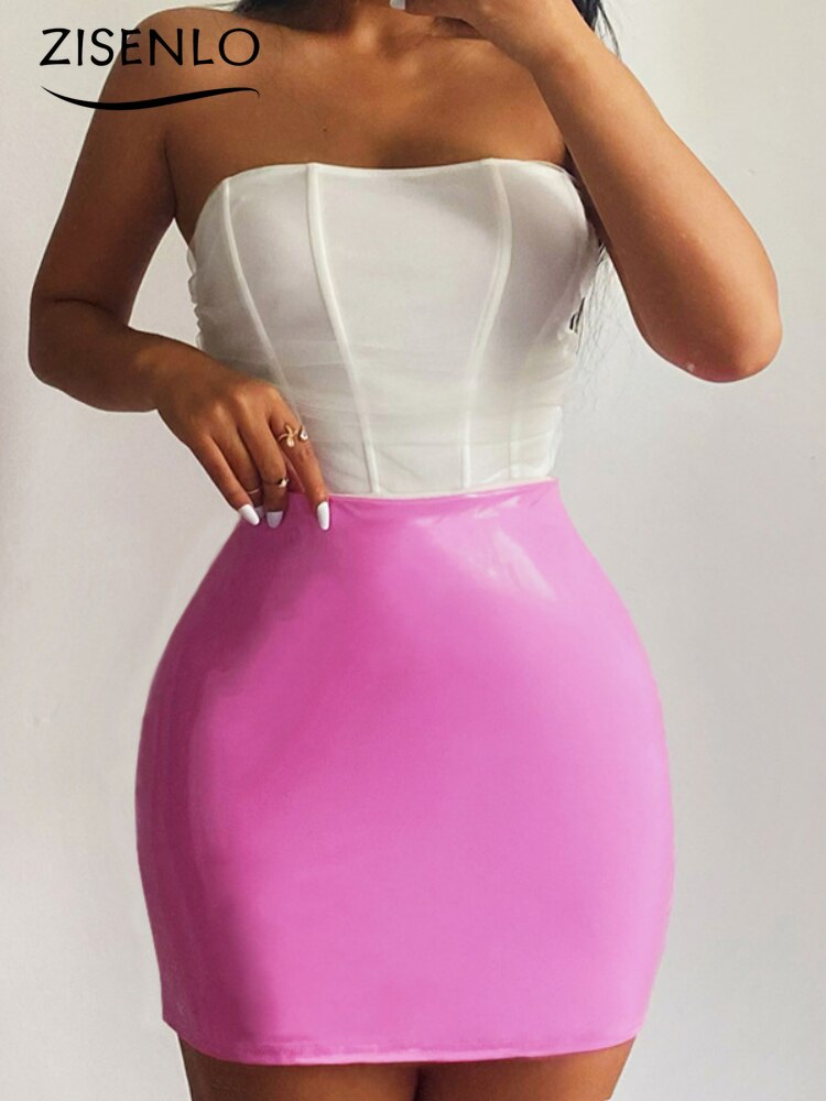 2022 Lederen Rok Vrouwen Jurk Lente En Herfst Sexy Hip Lifting Slanke One-Step Rok Y2k Rok Gothic hippie Rokken Юбка