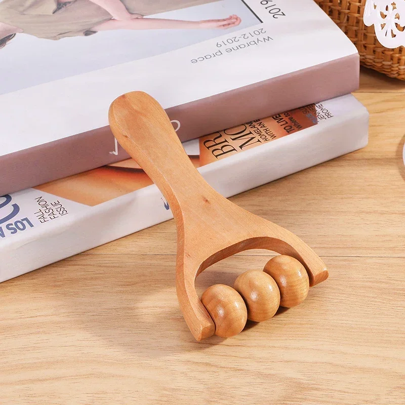 1-teiliges Massageroller-Werkzeug aus Holz, manuelles Massagegerät aus Holz, Rückenmassageroller aus Holz für Nacken, Bein, Rücken, tiefes Gewebe, Muskelmassagegerät: Schokolade