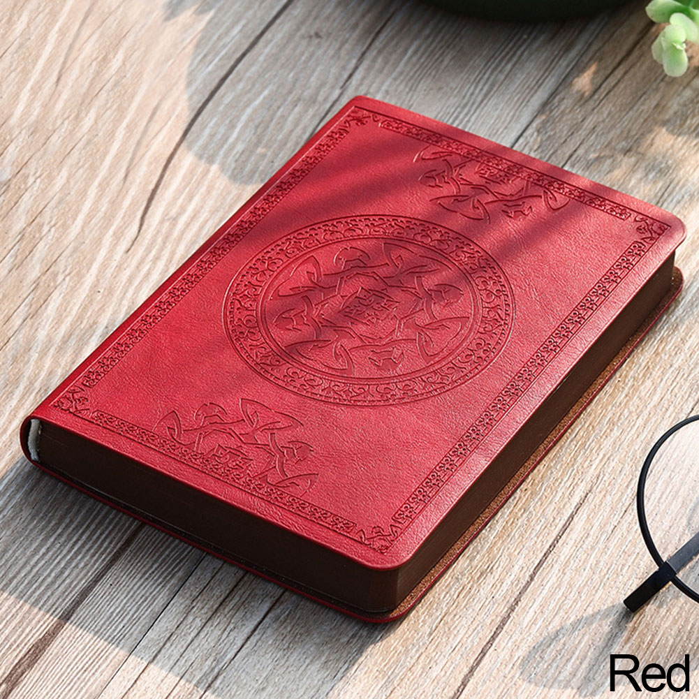 Portátil Vintage agenda Bloc de notas con patrón Retro de cuero de la PU Nota de libro reemplazable papelería viajero diario: 04