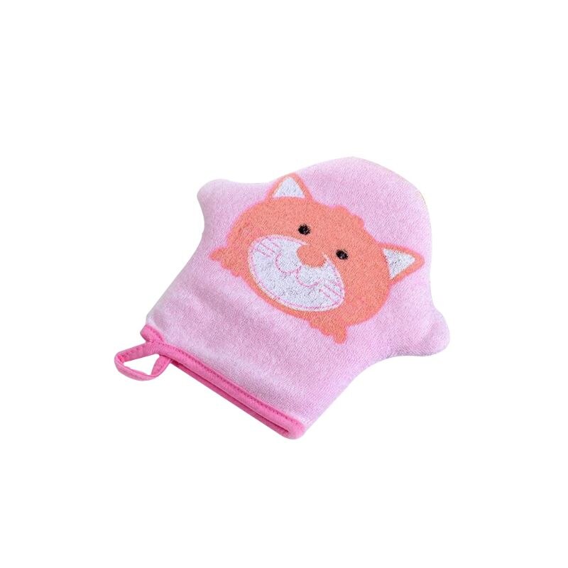 Desenhos animados super macio algodão bebê banho chuveiro escova luva bonito padrão animal crianças esponja esfregando toalha bola: Rosa