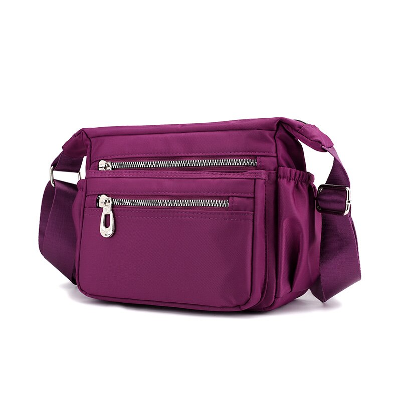 Delle Donne di modo del Messaggero Del Sacchetto di Nylon Impermeabile Borse a Spalla Femminile di Viaggio Tote di Crossbody Bag per le Ragazze Della Borsa e borse: Viola
