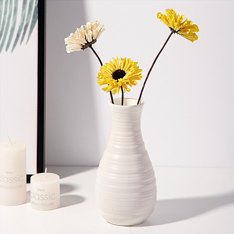 Plastic Bloem Vaas Decoratie Thuis Witte Vazen Imitatie Keramische Vaas Bloempot Decoratie Nordic Stijl Mand Zonder Bloem: B-2