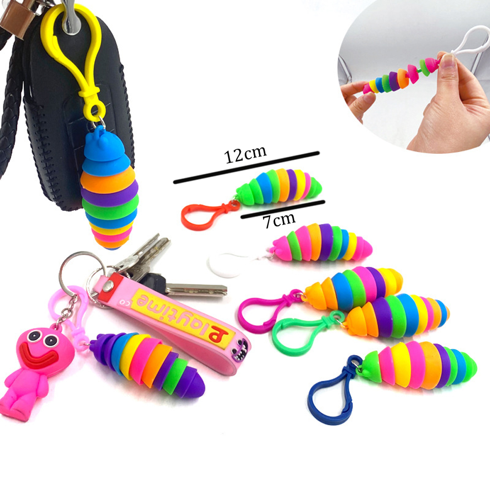 2Pcs Unzip De Slak Hanger Slug Sleutelhanger Worm Noodle Stretch String Tpr Touw Anti Stress Speelgoed String Vinger Autism vent Speelgoed