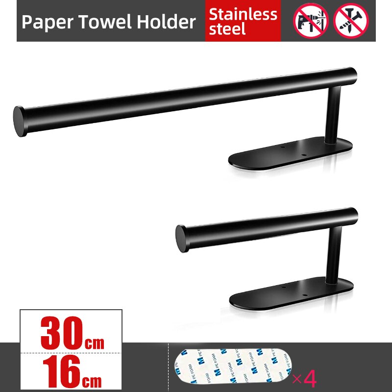 Toalettholder selvklebende veggmontert toalettpapirhåndkleholdere baderomshylletilbehør kjøkkenrullpapirstativ: Lysegrå