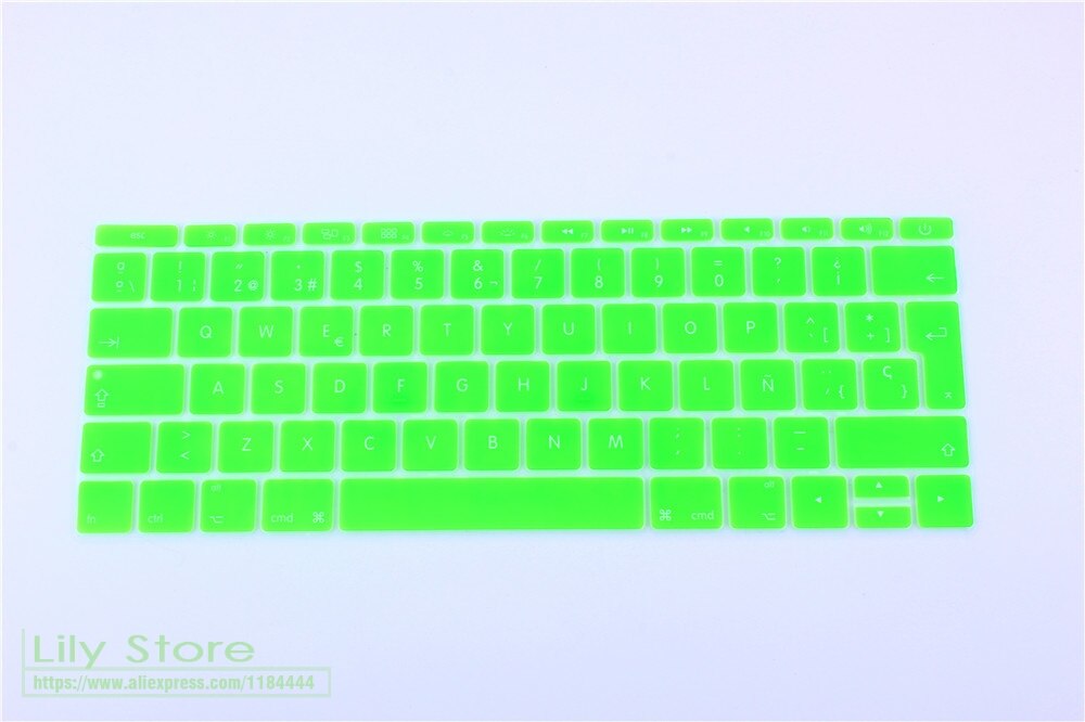 Silicone Keyboard Cover for MacBook 12" A1534 & MacBook Pro 13" A1708 - Ultra-thin Dustproof & Waterproof Skin: Green
