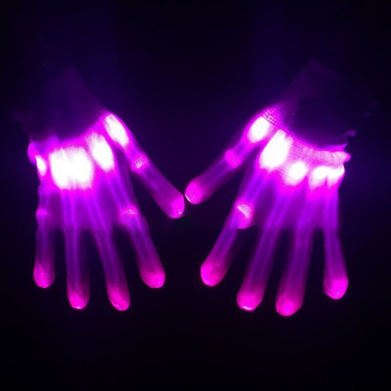 Dance Stage LED Light Flashing Gloves Flashing Finger Glow Mittens Xmas Dance Rave Party Fun Cycling Gloves Halloween