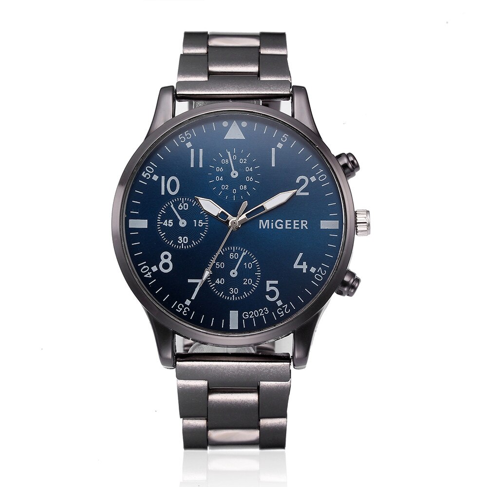 Men Crystal Stainless Steel Analog Quartz Wrist Watch Bracelet men watch stainless steel mesh wristwatch mens automatic: D