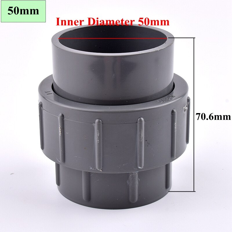 1~20pcs 20~110mm PVC Pipe Union Connector Garden Irrigation Aquarium Fish Tank Tube Watering Adapter Fittings Joints: 1pc / Inner dia 50mm