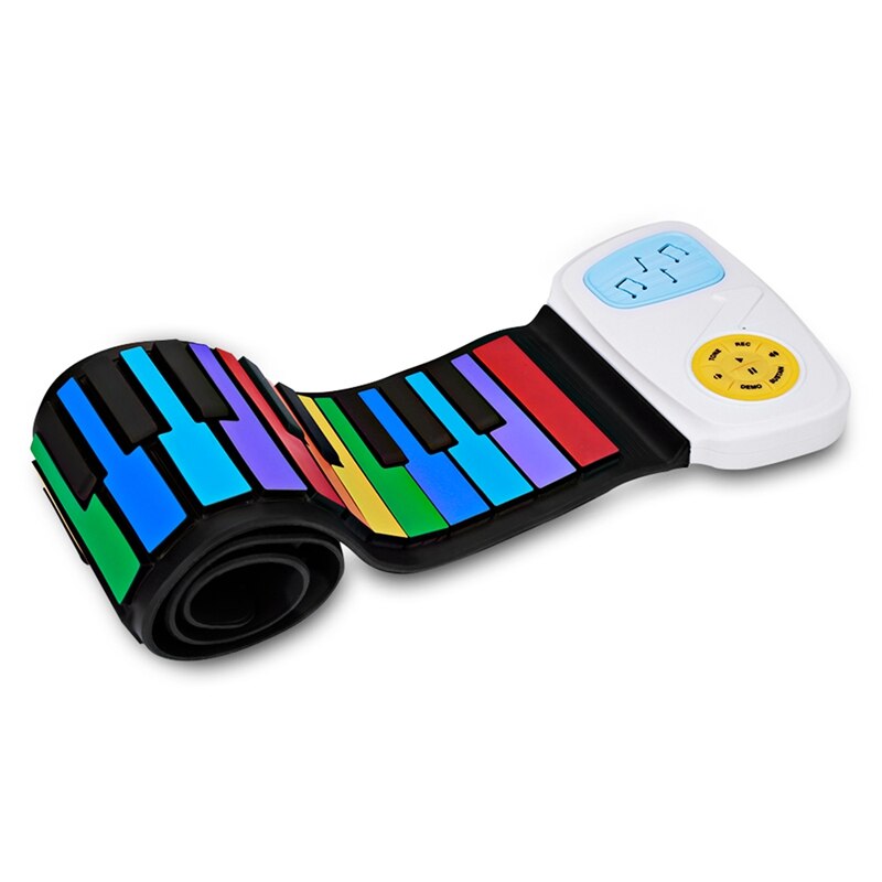 Multi Style Portable 49 Keys Flexible Silicone Roll Up Piano Folding Electronic Keyboard For Children Student: Default Title