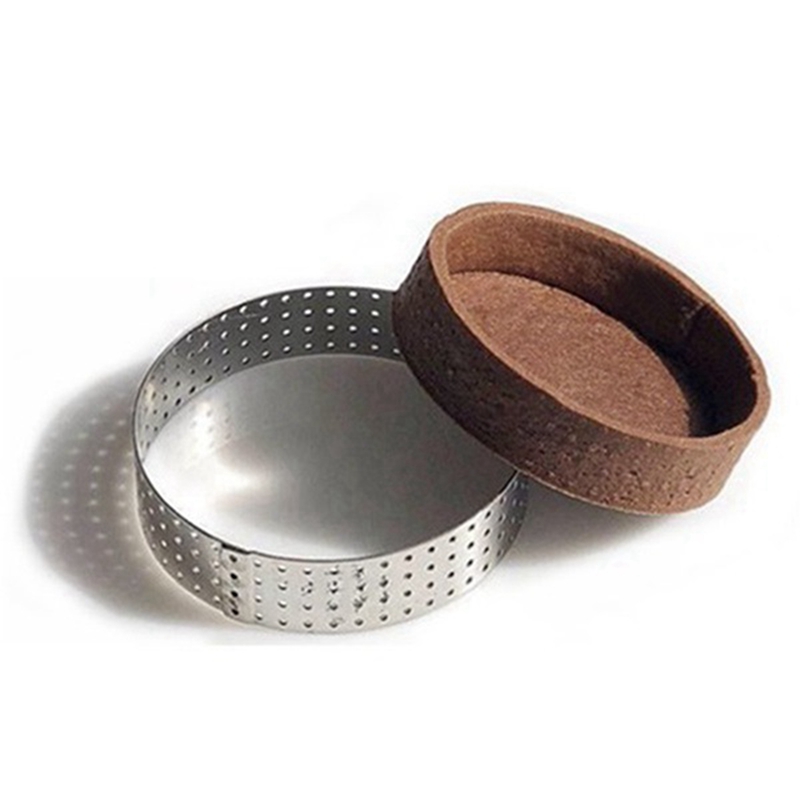 12 Stuks 6Cm Taart Ring Rvs Taartje Mal Cirkel Cutter Pie Ring Hittebestendig Geperforeerde Cake Mousse mallen