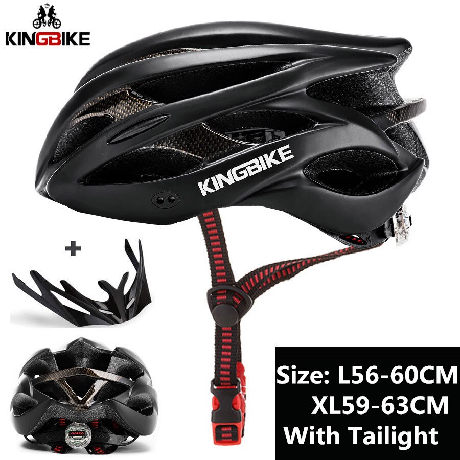 KINGBIKE Cycling MTB Road Helmet Bicycle Women Men Integrally-molded Ultralight Helmet Cycling Helmet Light pc capacete ciclismo: J-629-black / XL
