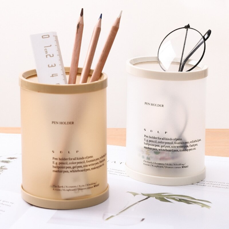 Exquisite Student Stationery Holder Cylinder Desk Pencils Holder Large Capacity Home/Office/School Supplies for Children